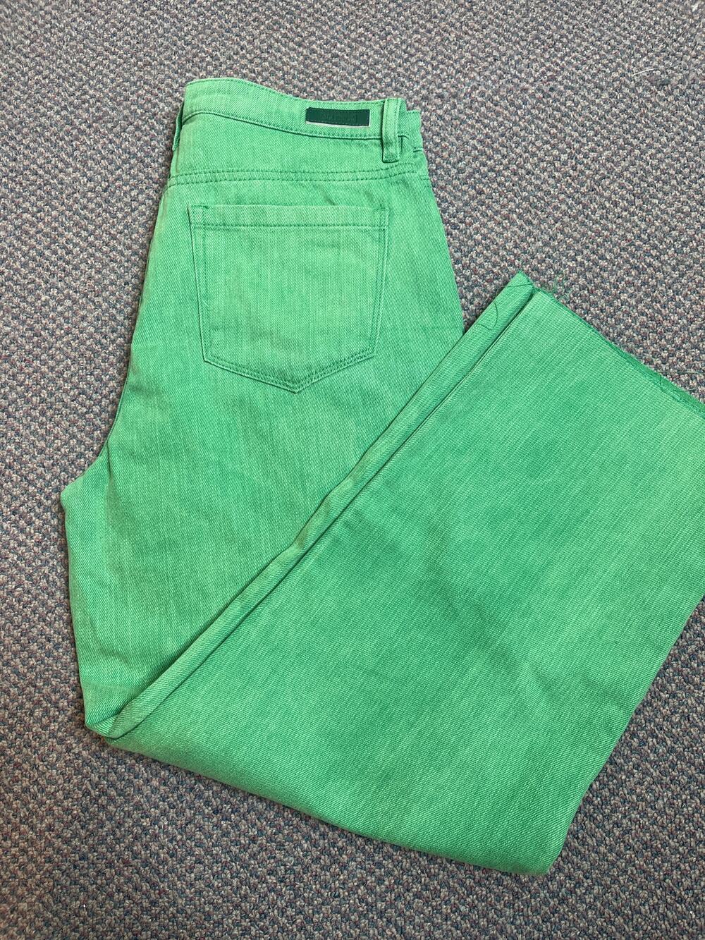 Blank NYC The Baxter Ribcage Straight Leg Green Jeans Size 28